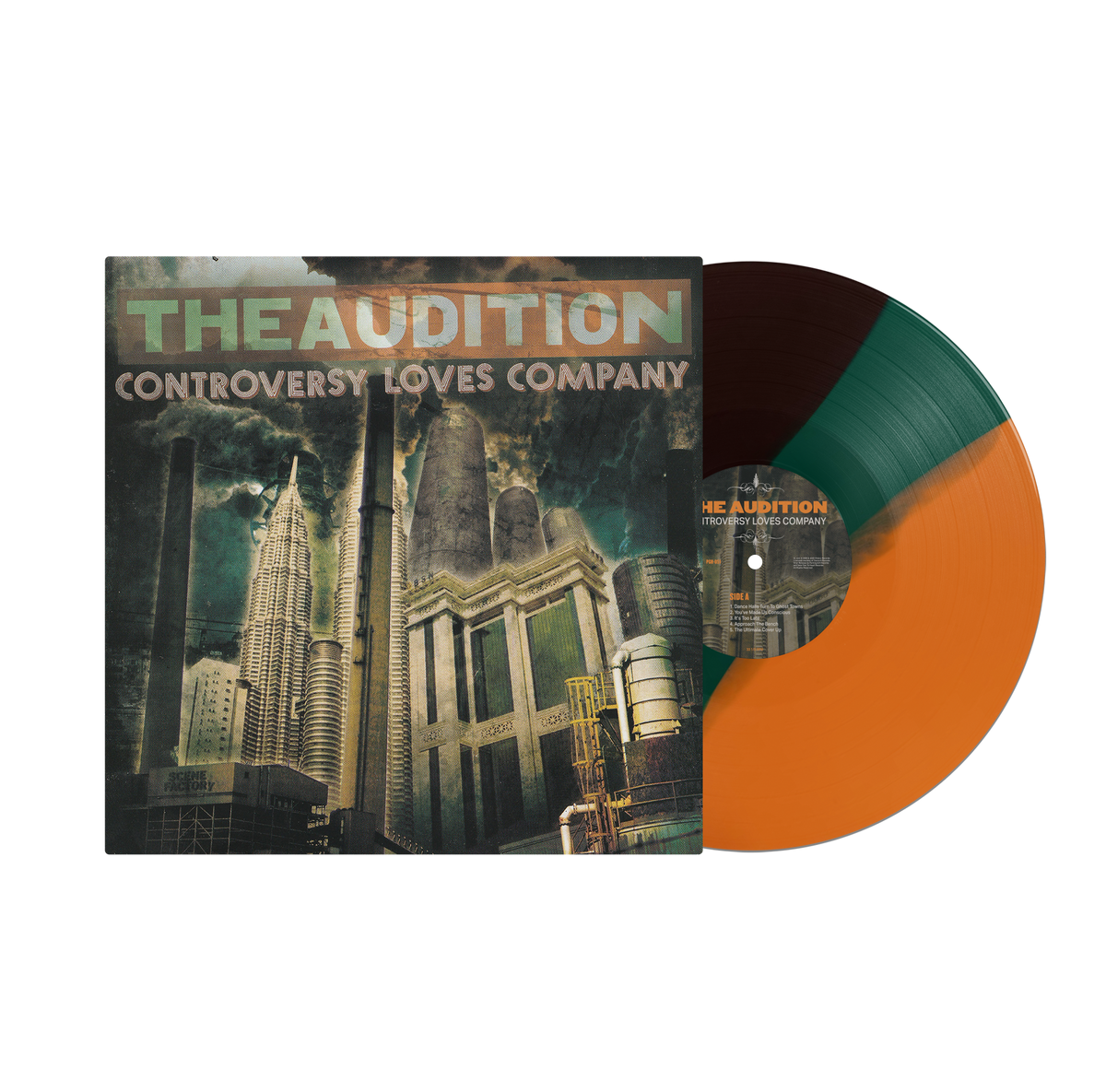 THE AUDITION 'CONTROVERSY LOVES COMPANY' LP - EXCLUSIVE - LTD. 200 - GREEN/BROWN/ORANGE/TRI-STRIPE