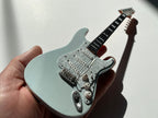 LICENSED KENNY WAYNE SHEPHERD MINI FENDER' STRAT' TRANSPARENT FADED SONIC BLUE GUITAR MODEL
