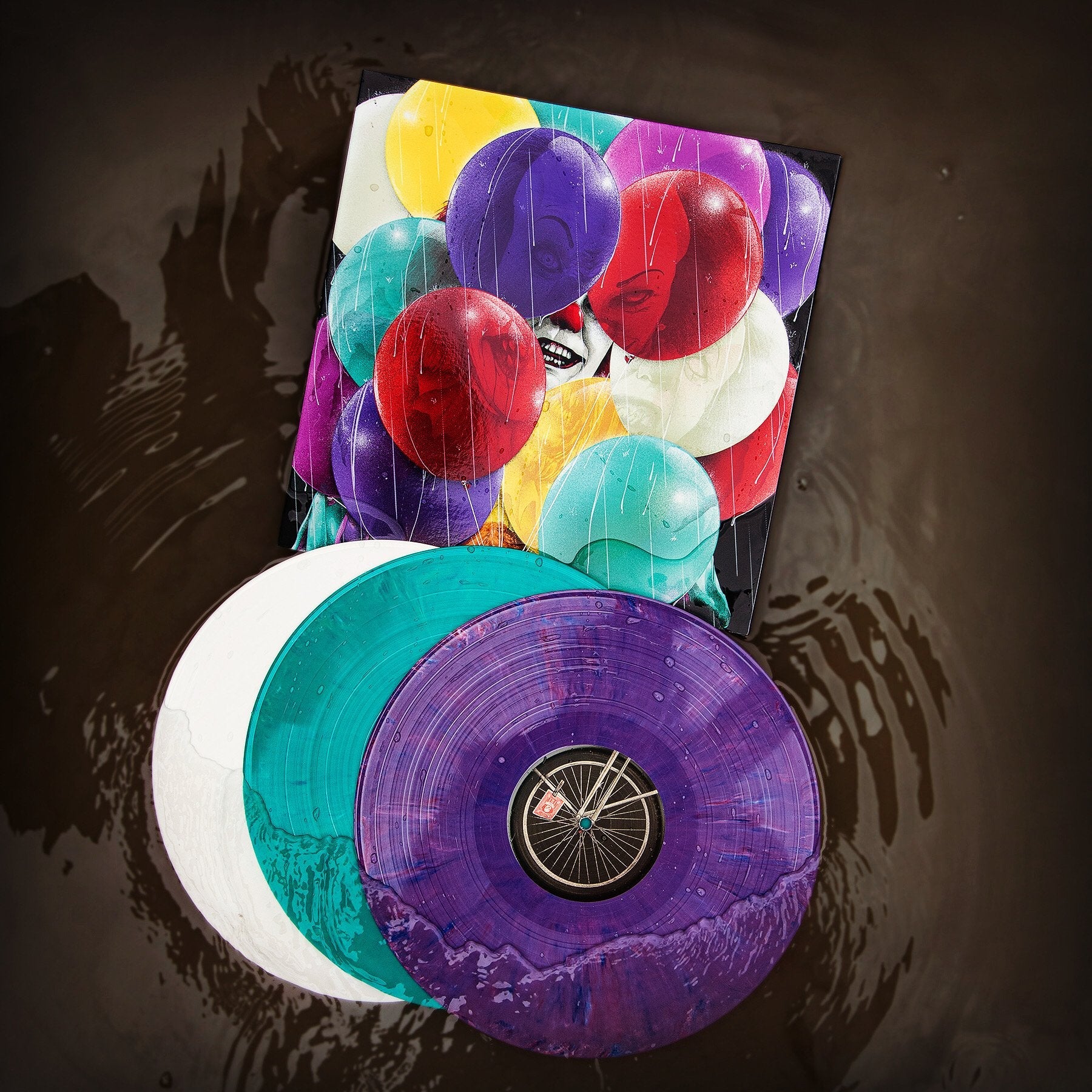 STEPHEN KING'S 'IT ORIGINAL SOUNDTRACK' 3LP - PURPLE/GREEN/WHITE (Music by Richard Bellis)