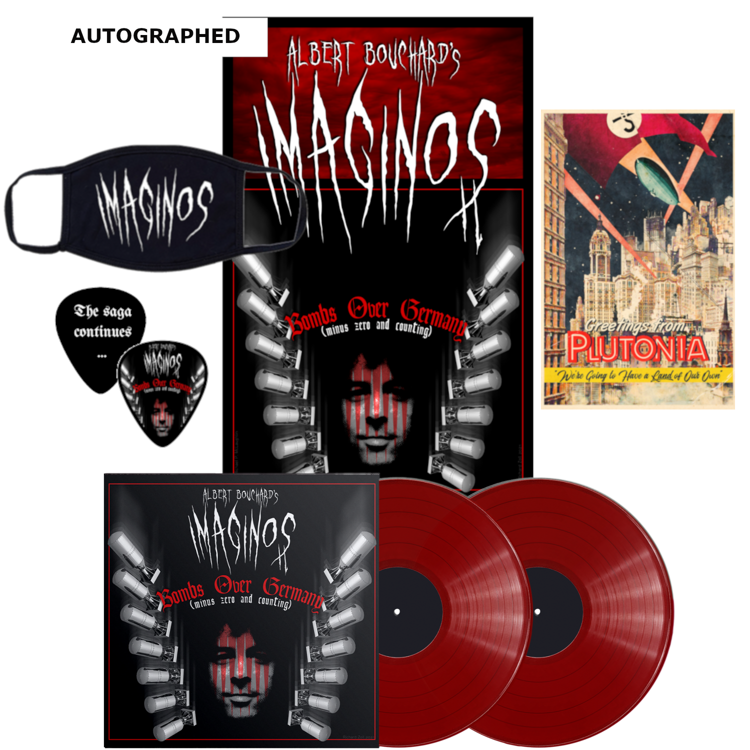 ALBERT BOUCHARD'S 'IMAGINOS II - BOMBS OVER GERMANY (MINUS ZERO AND COUNTING)' 2LP - EXCLUSIVE - LTD. 100 - RUBY