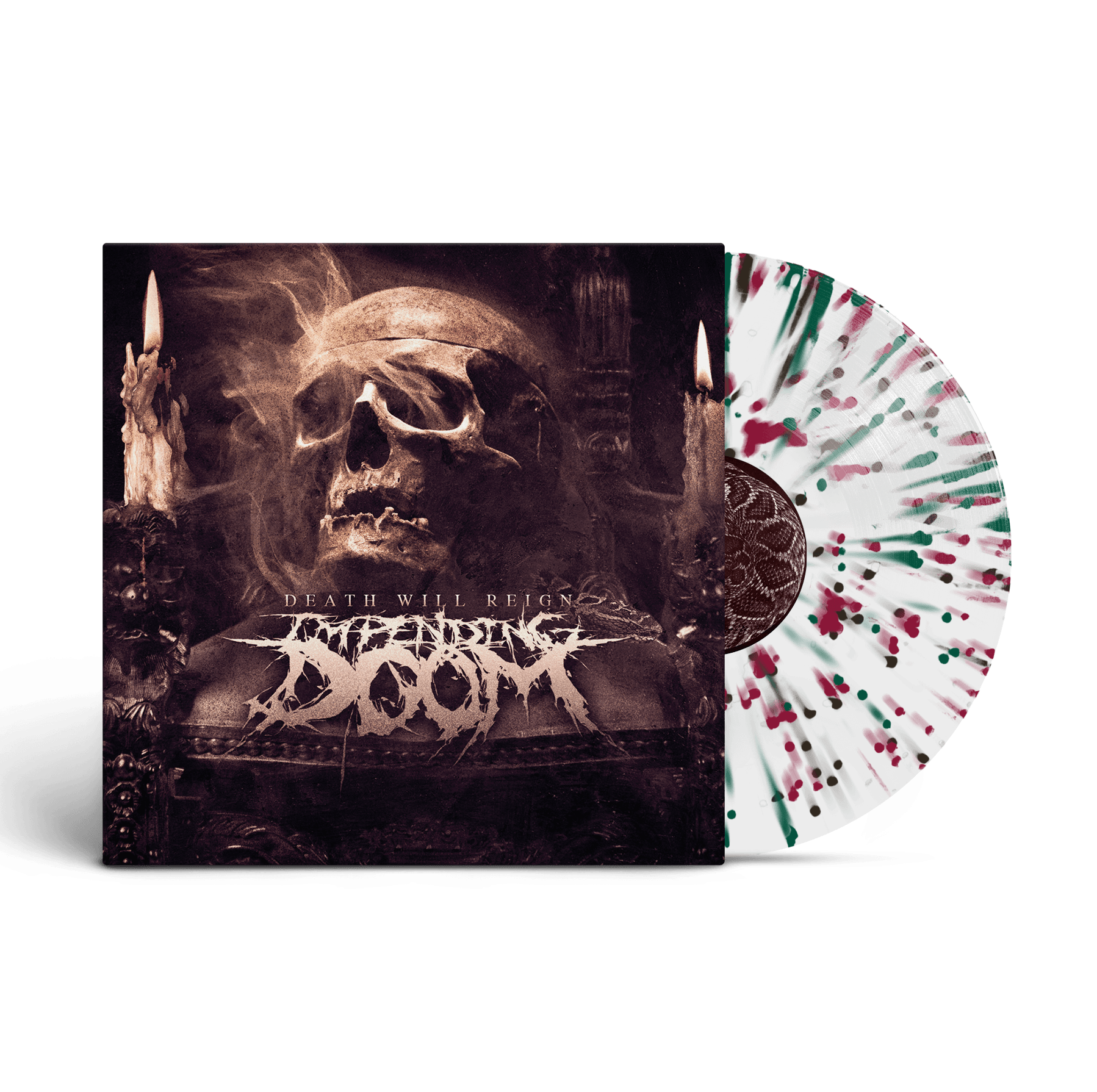 IMPENDING DOOM 'DEATH WILL REIGN' LP - CLEAR/SPLATTER