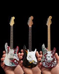 SET OF 3 SIGNATURE JIMI HENDRIX FENDER' STRATOCASTER' MINI GUITARS