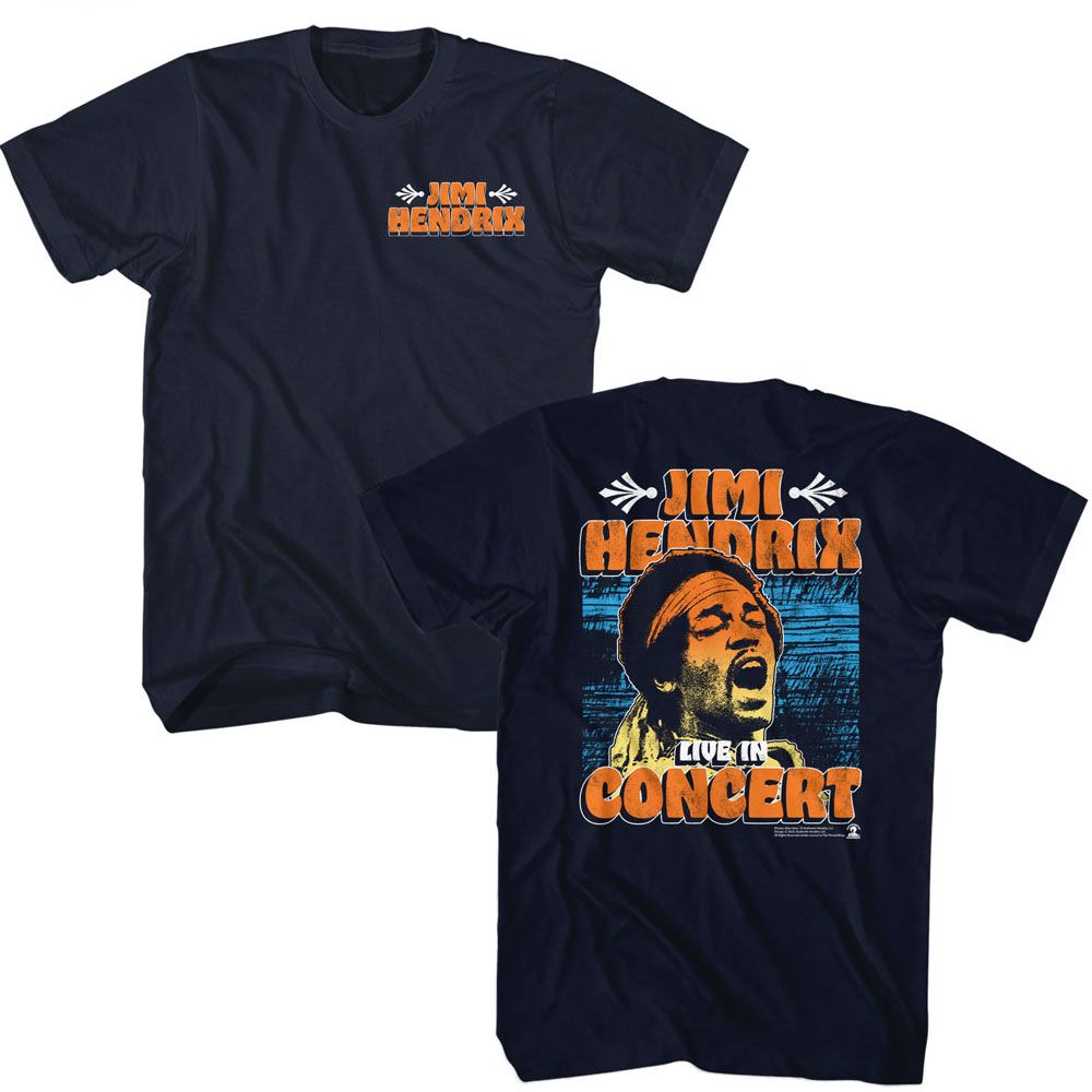 JIMI HENDRIX - IN CONCERT FRONT AND BACK SHIRT
