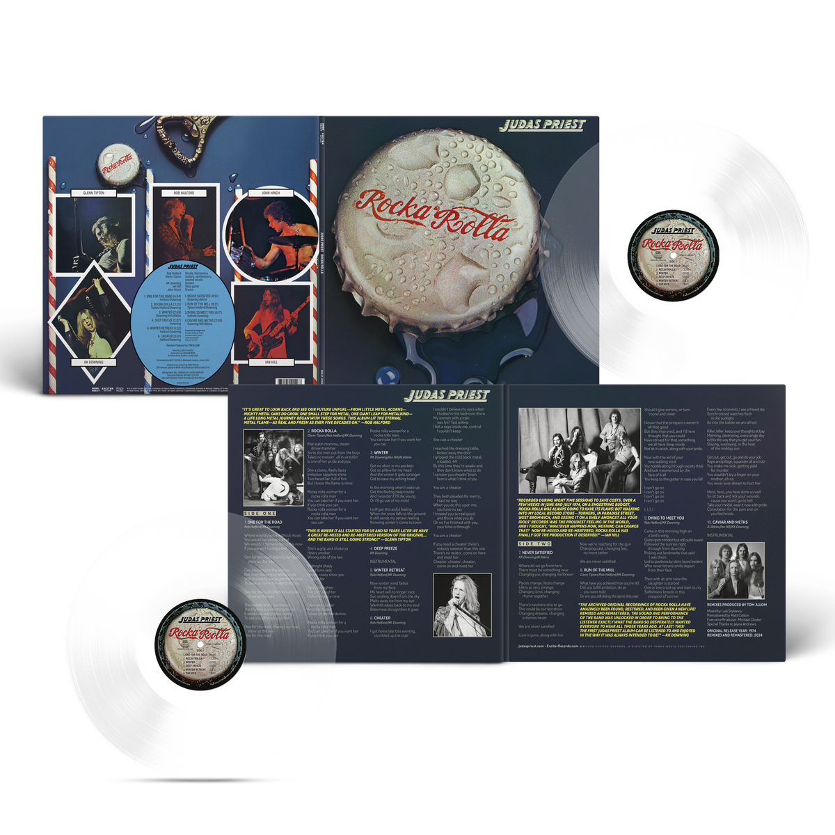 JUDAS PRIEST 'ROCKA ROLLA' 50TH ANNIVERSARY LP (Glass Clear Vinyl)