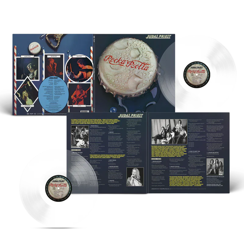 JUDAS PRIEST 'ROCKA ROLLA' LP 50TH ANNIVERSARY EDITION - GLASS CLEAR