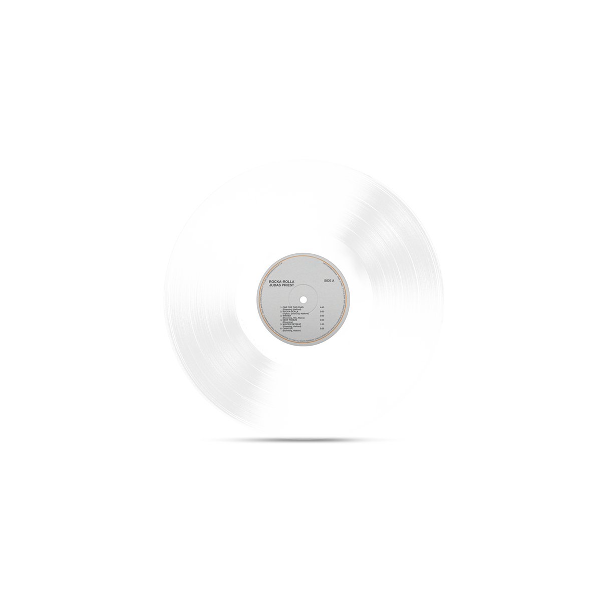 Rocka Lp Roo Label Shop the Judas Priest 'Rocka Rolla' 50th Anniversary LP on Glass Clear ...