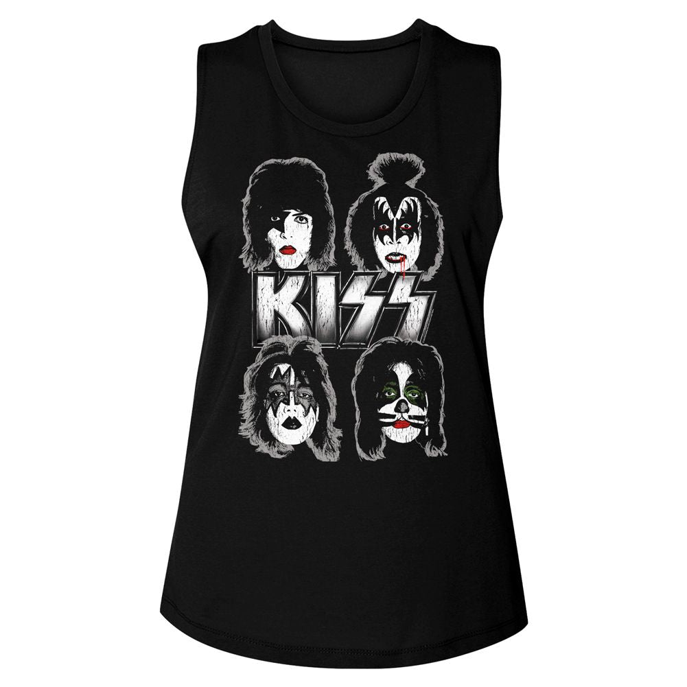 KISS - BAND FACES LADIES SHIRT