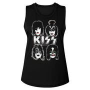 KISS - BAND FACES LADIES SHIRT