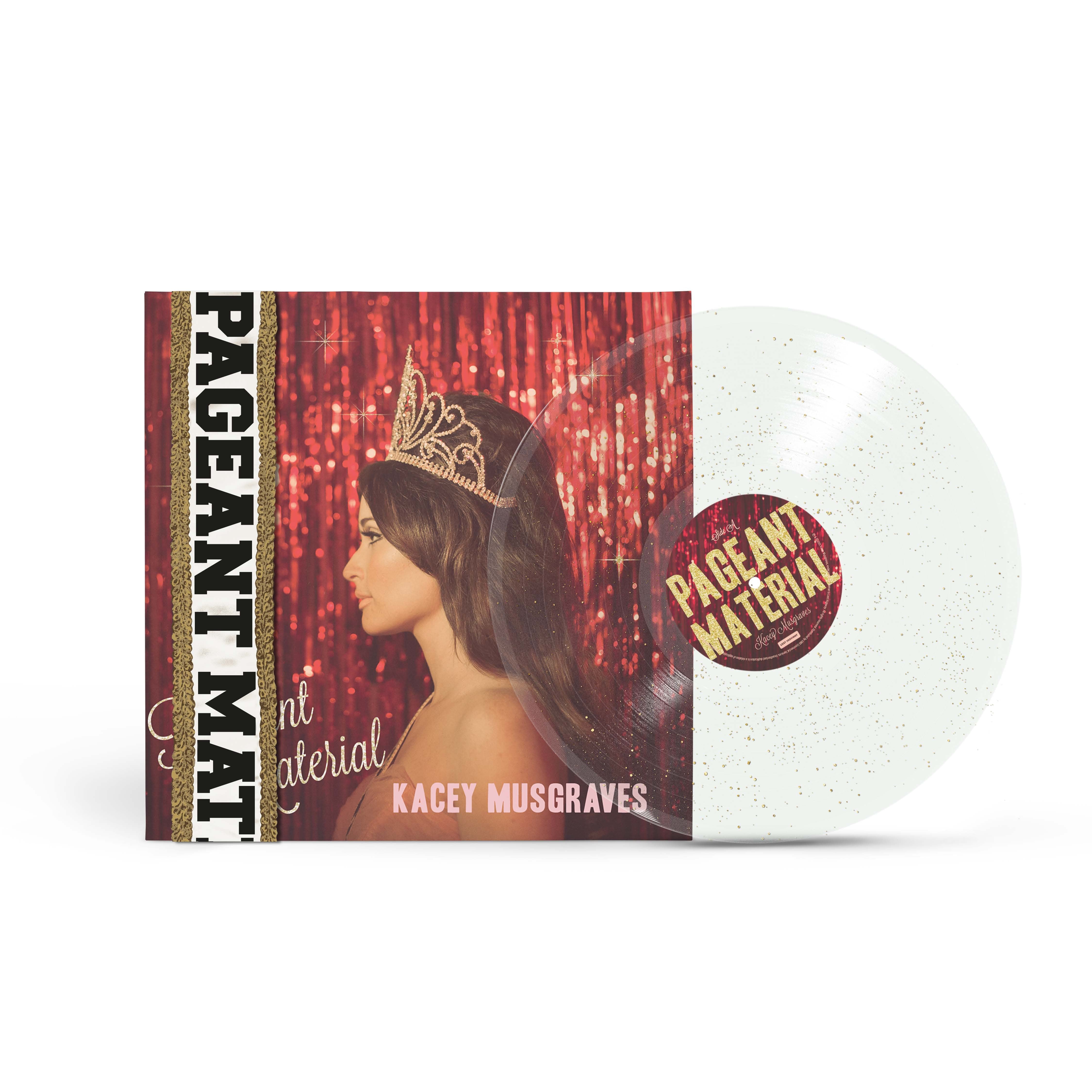 KACEY MUSGRAVES 'PAGEANT MATERIAL' 10TH ANNIVERSARY LP - CLEAR GOLD GLITTER