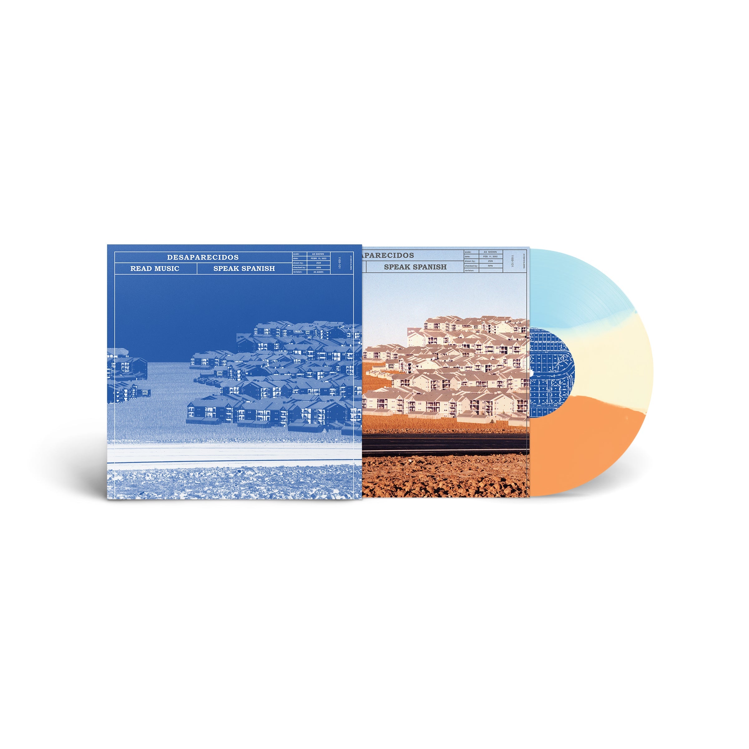 DESAPARECIDOS 'READ MUSIC/SPEAK SPANISH' LP (Light Blue, Cream, and Orange Tri-Color Vinyl)