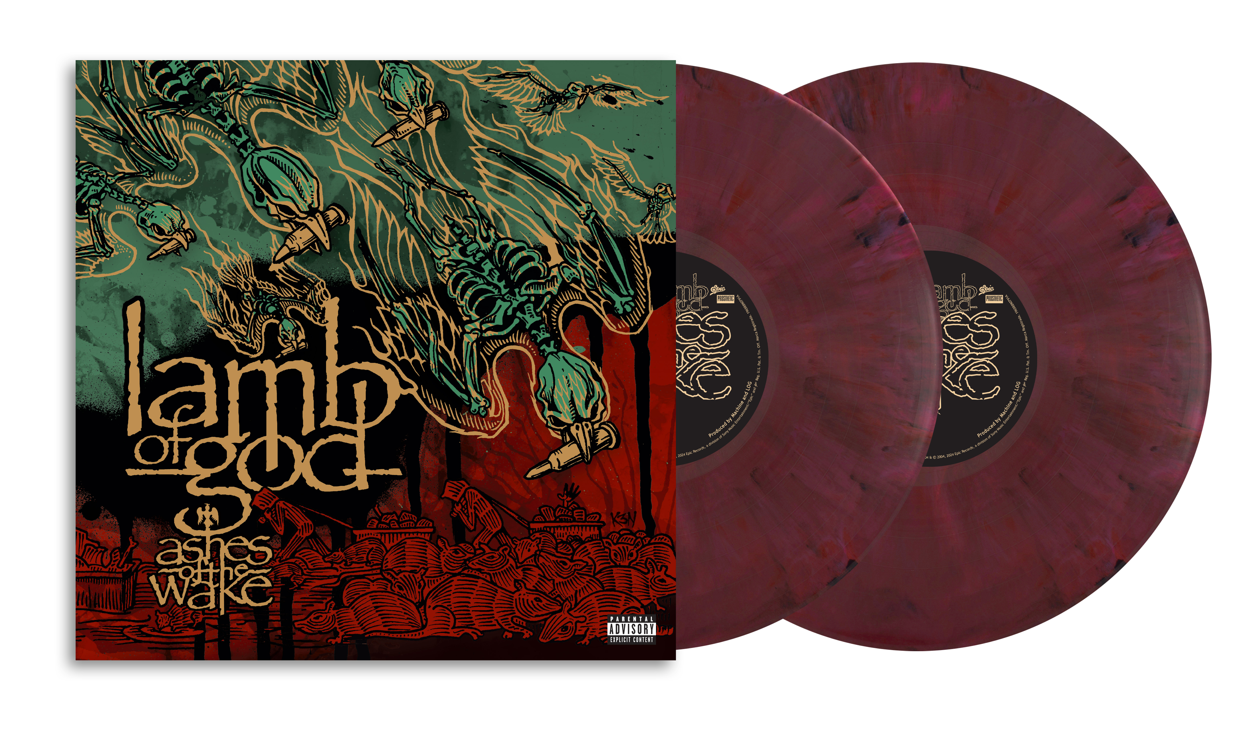 LAMB OF GOD ‘ASHES OF THE WAKE’ 2LP - EXCLUSIVE - LTD. 500 - DARK RED/BLACK SMOKE