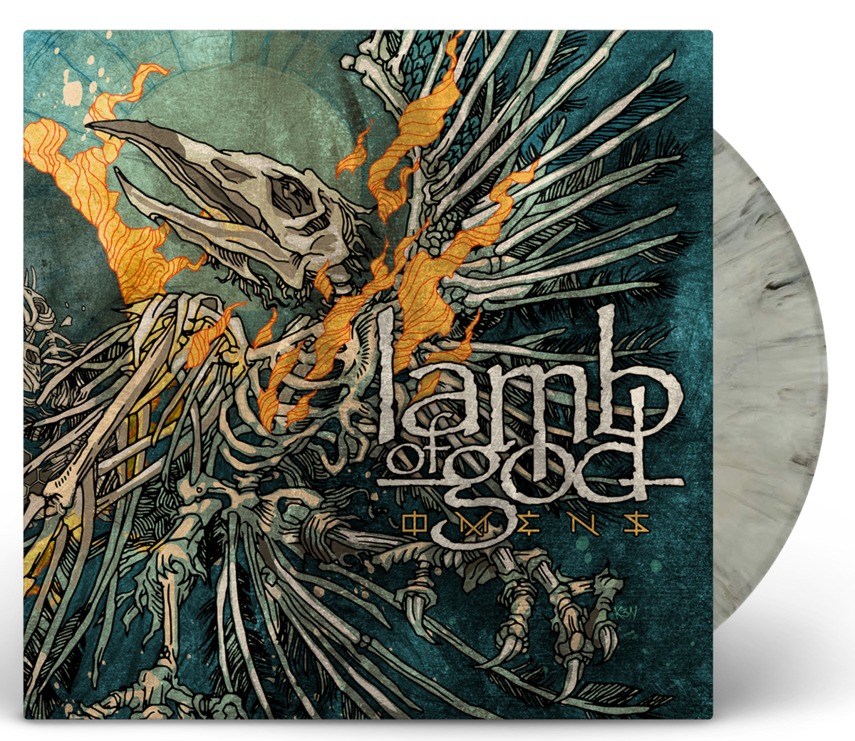 LAMB OF GOD 'OMENS' LP - EXCLUSIVE - LTD. 1000 - SILVER GRAY MARBLE