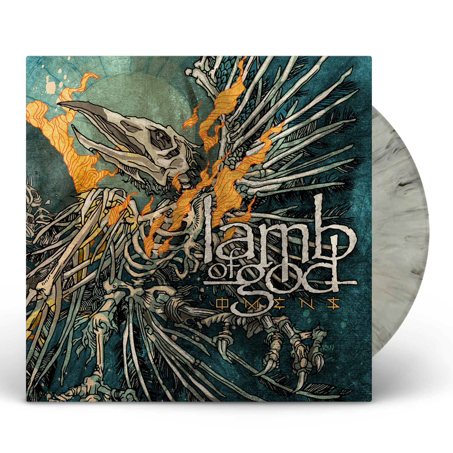 LAMB OF GOD 'OMENS' LP + CD BUNDLE - EXCLUSIVE - LTD. 250 - SILVER GRAY MARBLE/PICTURE DISC