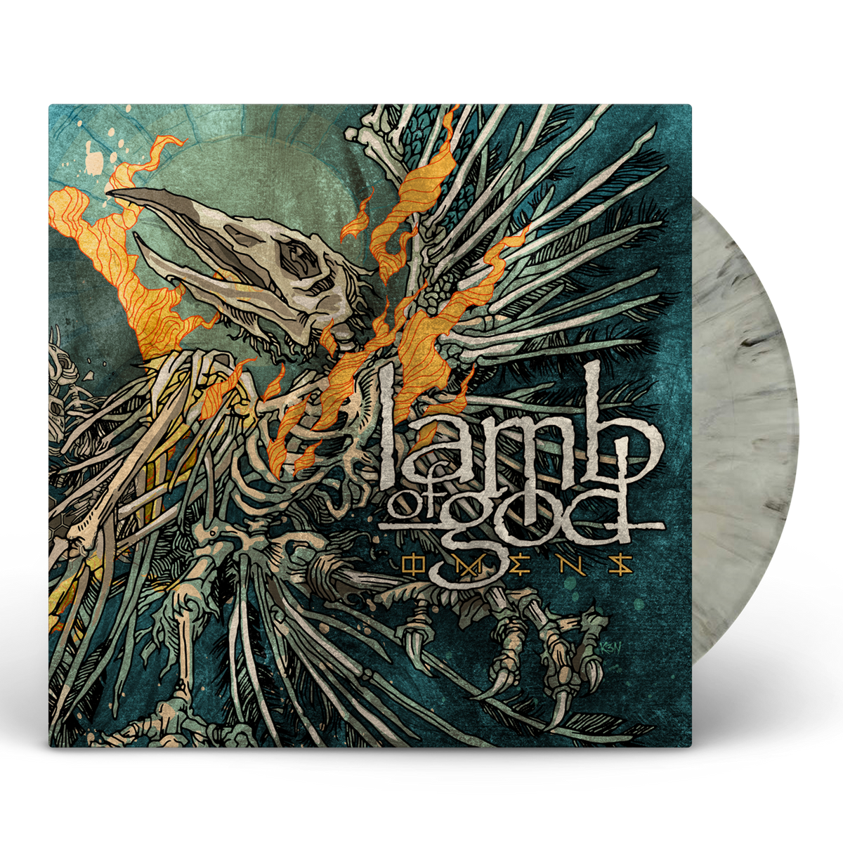 LAMB OF GOD 'OMENS' LP + CD BUNDLE - EXCLUSIVE - LTD. 250 - SILVER GRAY MARBLE/PICTURE DISC