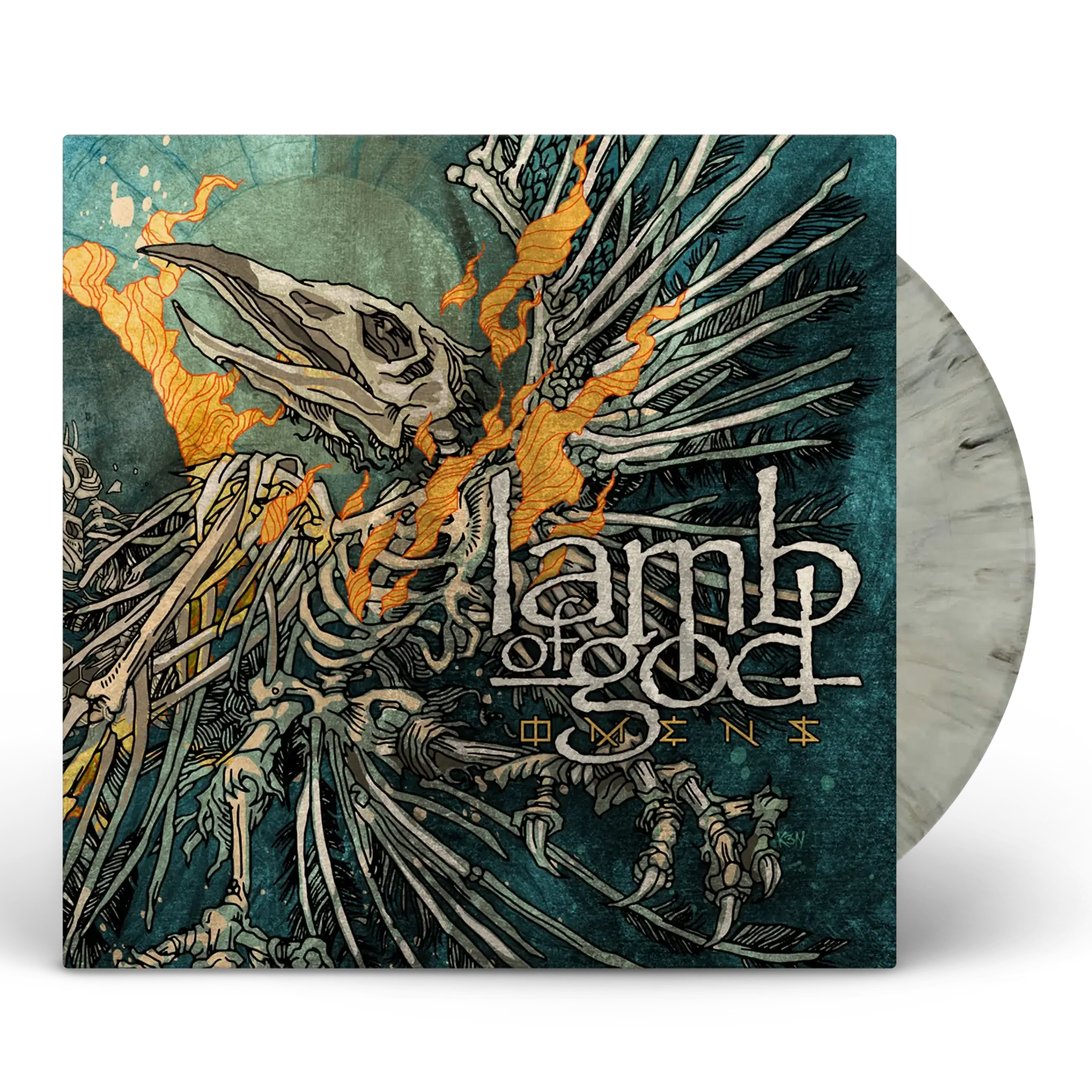 LAMB OF GOD 'OMENS' LP + CD BUNDLE - EXCLUSIVE - LTD. 250 - SILVER GRAY MARBLE/PICTURE DISC