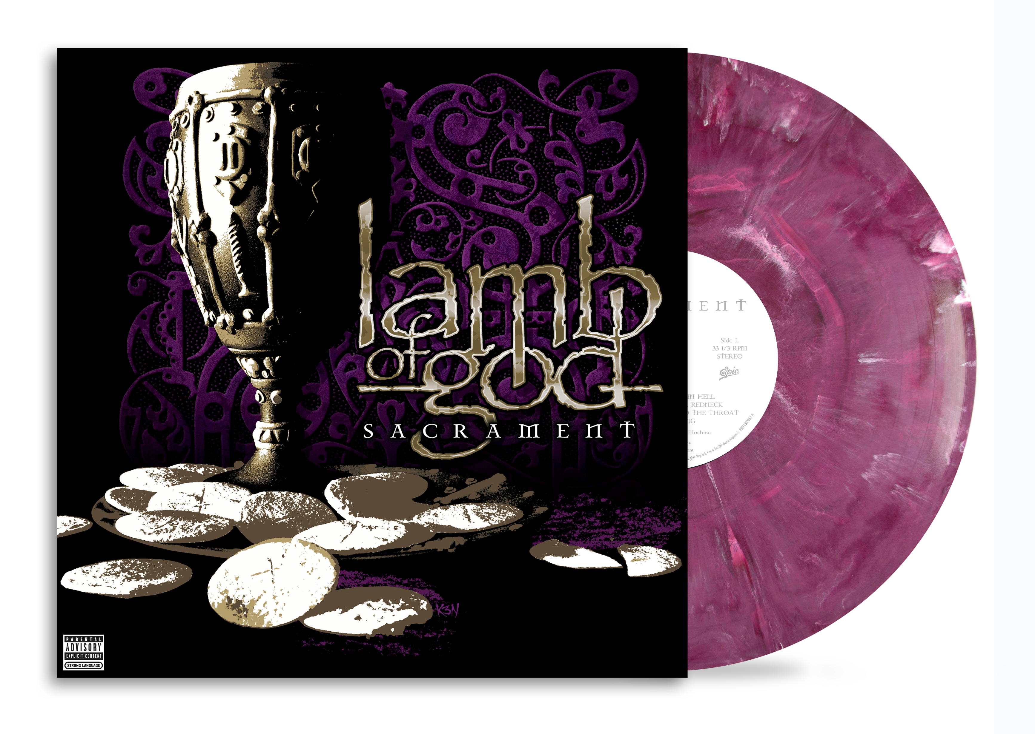 LAMB OF GOD ‘SACRAMENT’ LP - EXCLUSIVE - LTD. 500 - PURPLE/BURGUNDY SMOKE