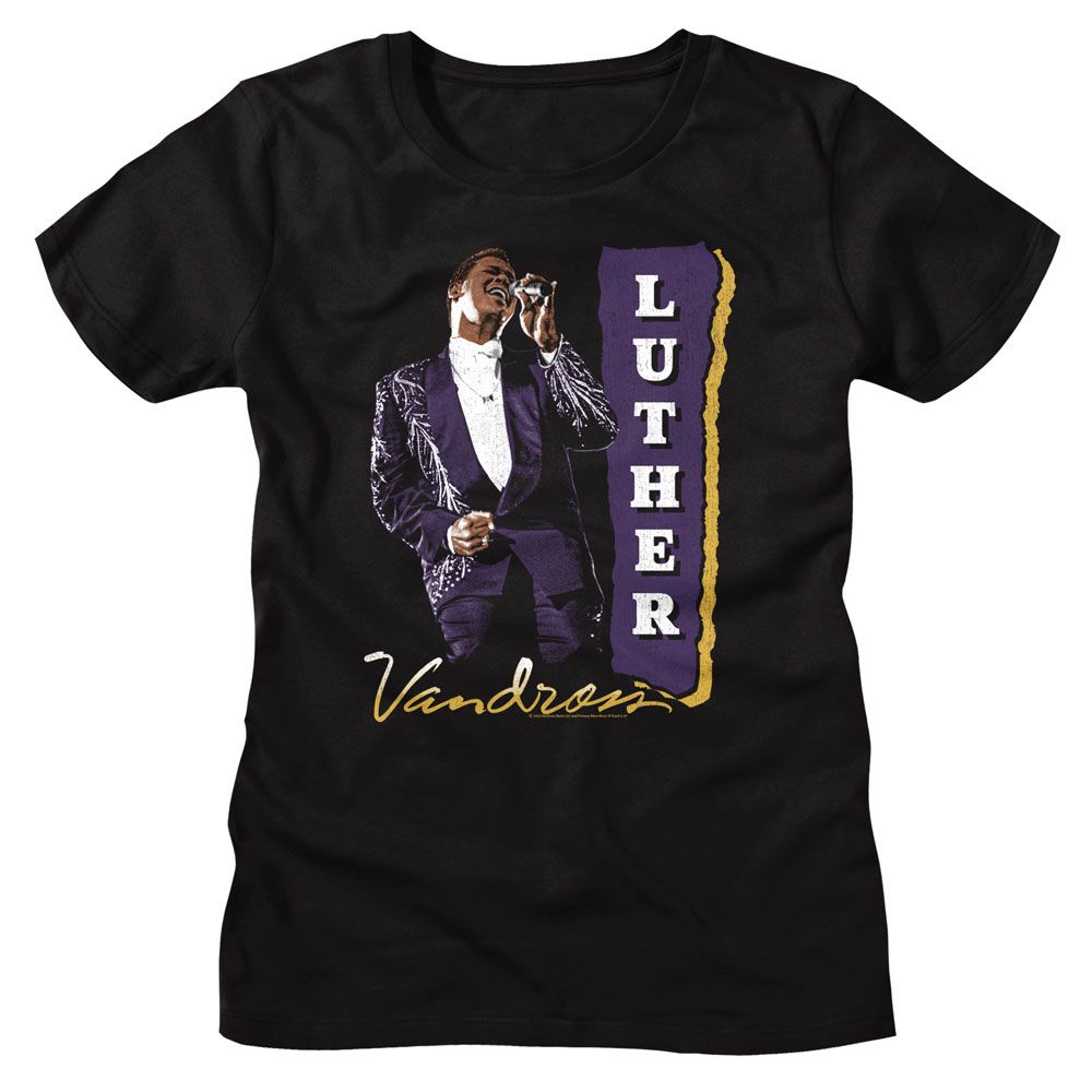 LUTHER VANDROSS - PURPLE SUIT LADIES SHIRT