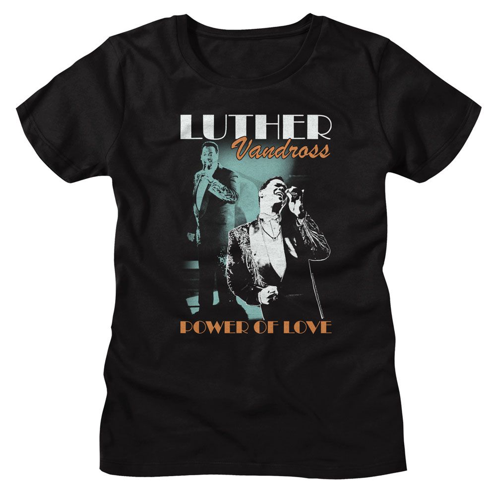 LUTHER VANDROSS - SINGING ON STAGE LADIES SHIRT