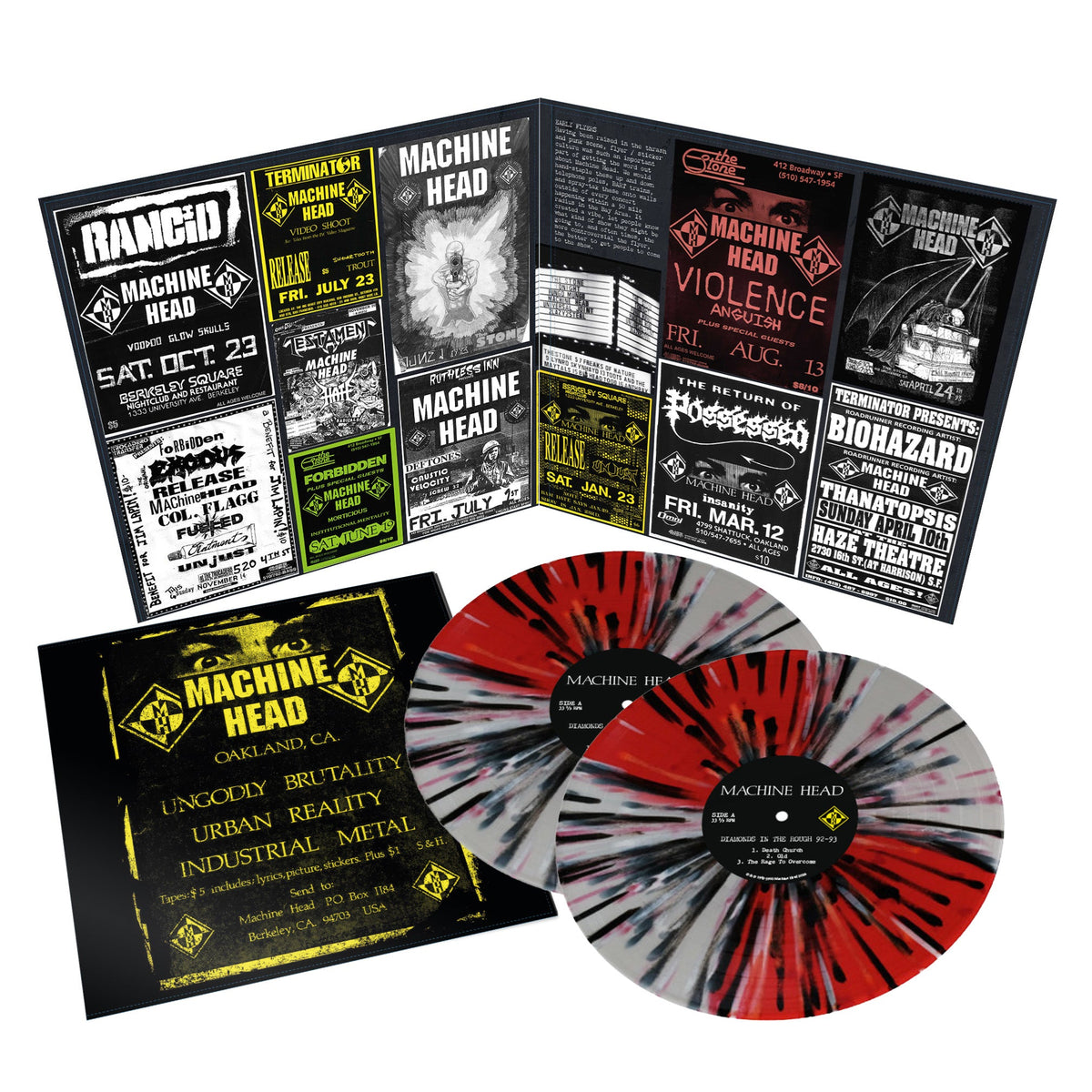 MACHINE HEAD 'DIAMONDS IN THE ROUGH '92-'93' 2LP - LTD. 250 - RED/GRAY/BLACK SPLATTER