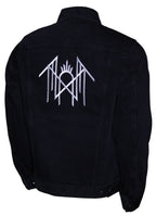 SLEEP TOKEN BLACK DENIM JACKET WHITE EMBROIDERY LOGO