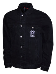 SLEEP TOKEN BLACK DENIM JACKET WHITE EMBROIDERY LOGO