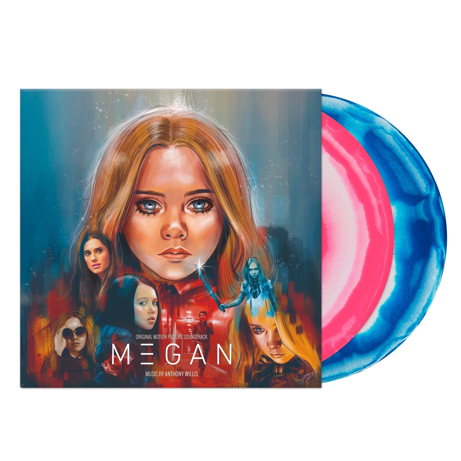 'M3GAN' MOTION PICTURE SOUNDTRACK 2LP - PINK/WHITE/BLUE/SWIRL