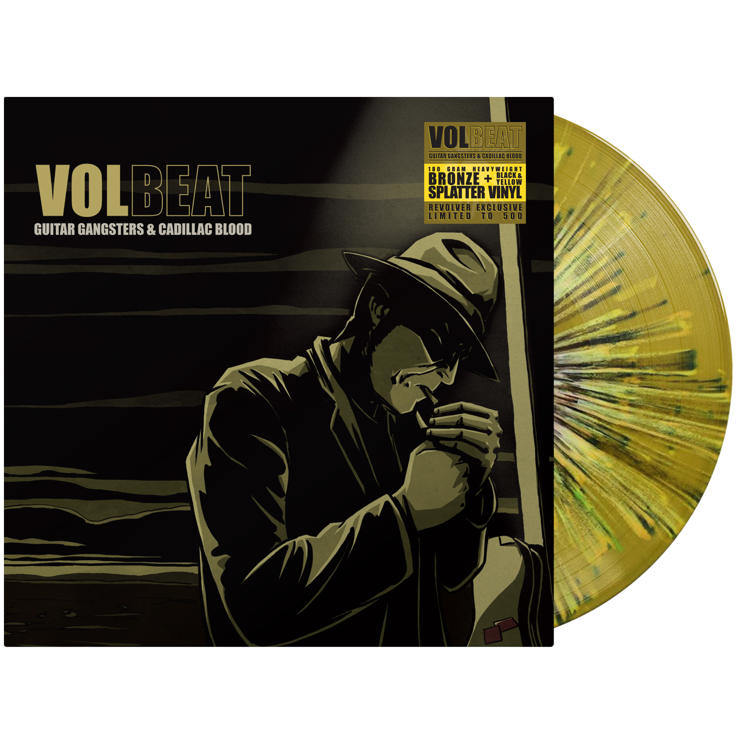 VOLBEAT ‘GUITAR GANGSTERS & CADILLAC BLOOD’ LP - EXCLUSIVE - LTD. 500 - BRONZE/YELLOW/BLACK/SPLATTER