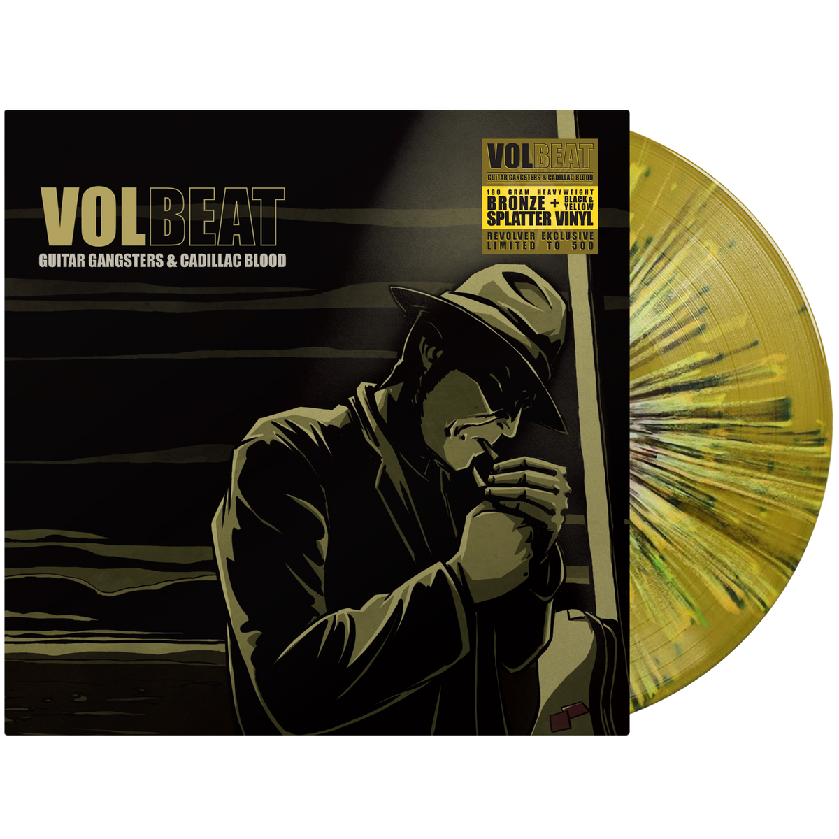 VOLBEAT ‘GUITAR GANGSTERS & CADILLAC BLOOD’ LP - EXCLUSIVE - LTD. 500 - BRONZE/YELLOW/BLACK/SPLATTER