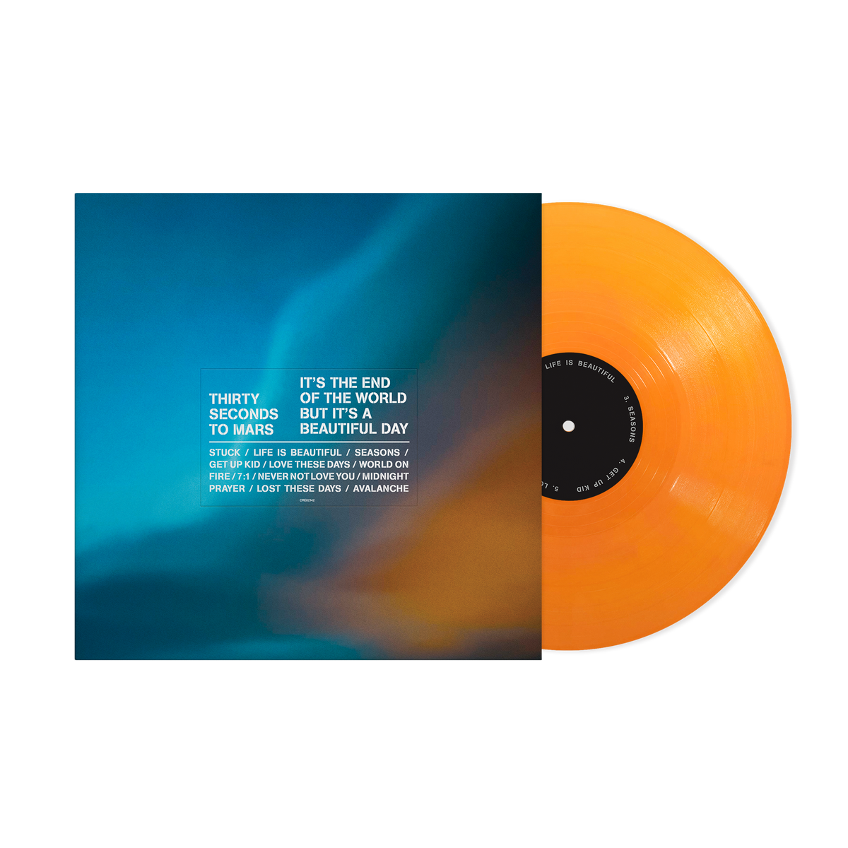 THIRTY SECONDS TO MARS'IT'S THE END OF THE WORLD BUT IT'S A BEAUTIFUL DAY' LP - EXCLUSIVE - LTD. 500 (ALTERNATE COVER #8 - TANGERINE