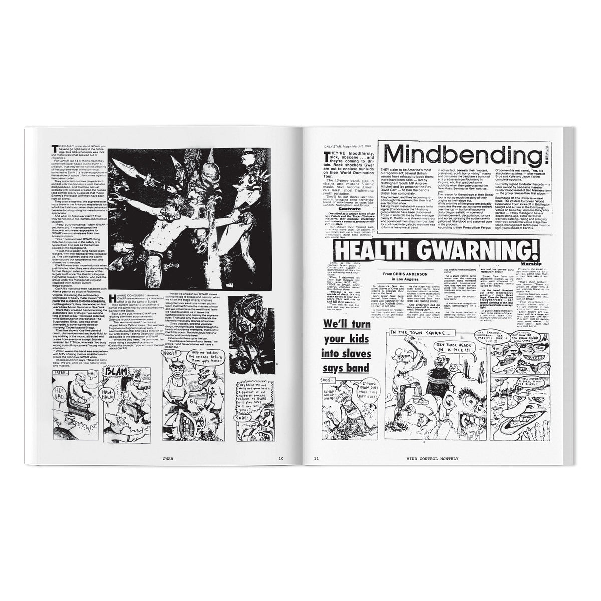 GWAR X BEYOND THE STREETS "MIND CONTROL MONTHLY" BOOK