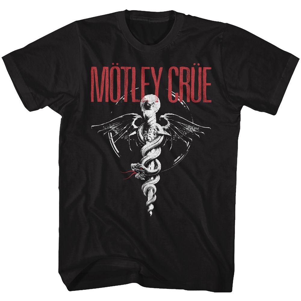 MOTLEY CRUE - RED LOGO BANDW SHIRT