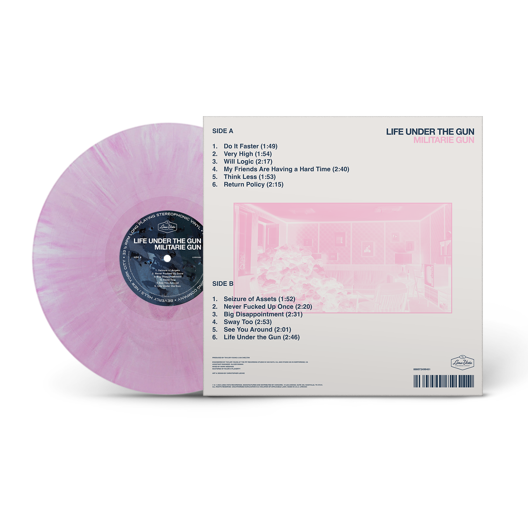 MILITARIE GUN ‘LIFE UNDER THE GUN’ LP - LTD. 500 - PINK MARBLE