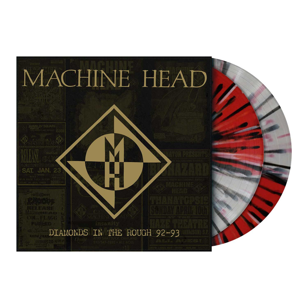 MACHINE HEAD 'DIAMONDS IN THE ROUGH '92-'93' 2LP - LTD. 250 - RED/GRAY/BLACK SPLATTER