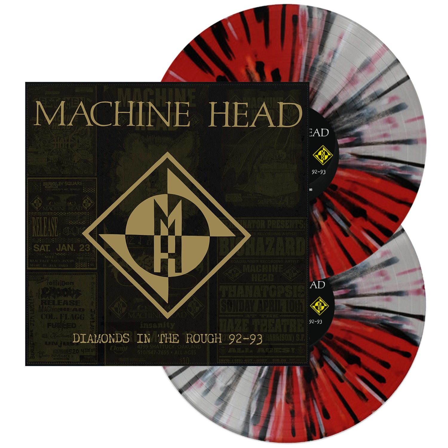 MACHINE HEAD 'DIAMONDS IN THE ROUGH '92-'93’ 2LP - LTD. 250 - RED/GRAY/BLACK SPLATTER