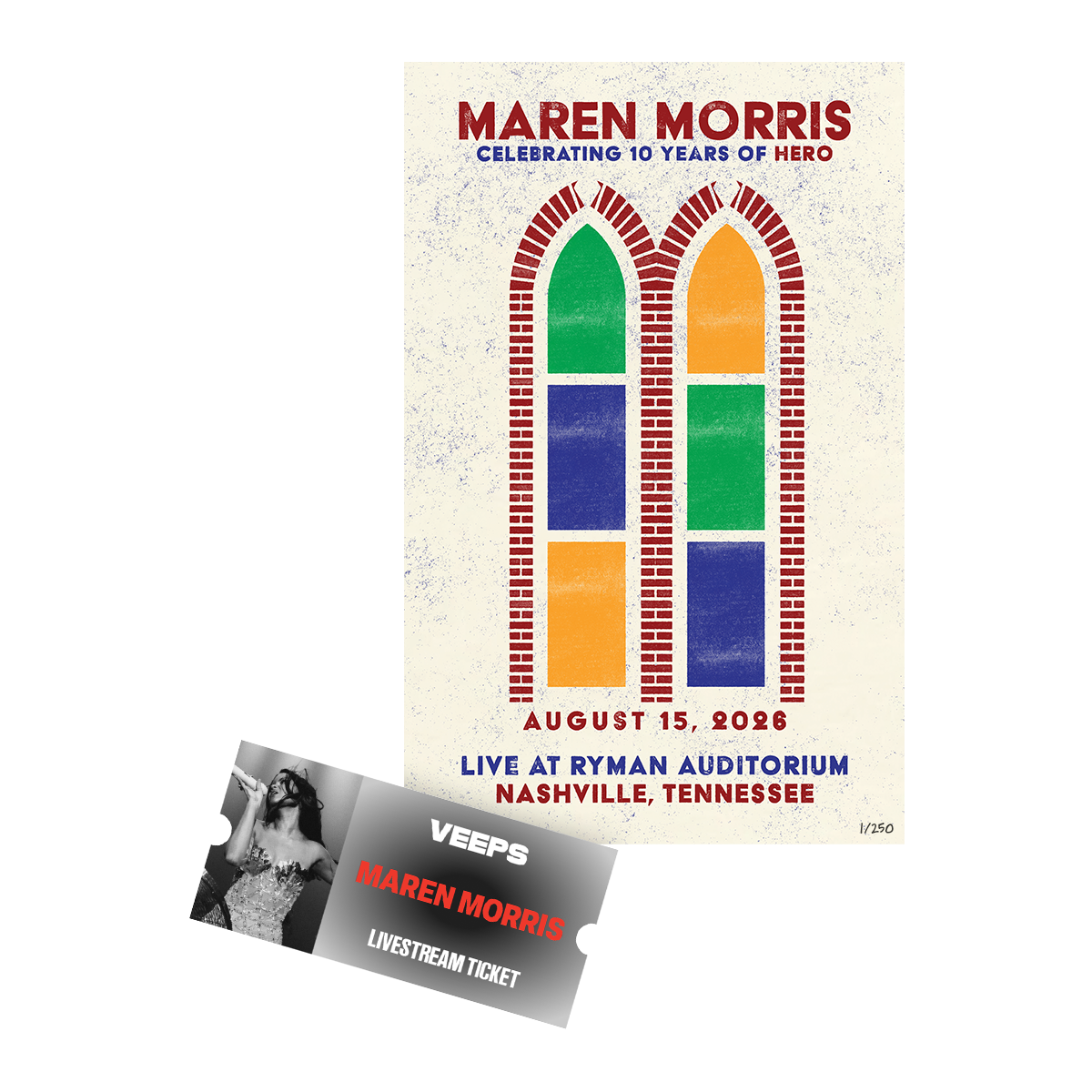 MAREN MORRIS '10 YEARS OF HERO' EXCLUSIVE POSTER + LIVE STREAM TICKET
