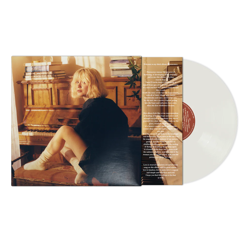 MAISIE PETERS 'FLORESCENCE' LP - SIGNED ART CARD - ALT ARTWORK - WHITE