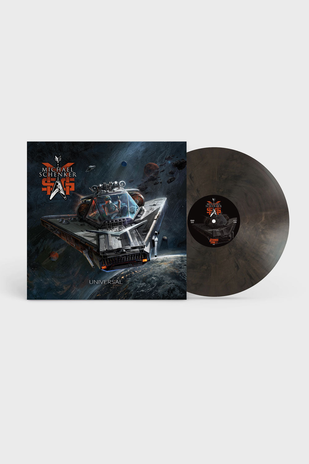 MICHAEL SCHENKER GROUP 'UNIVERSAL' LP - CLEAR/BLACK MARBLED
