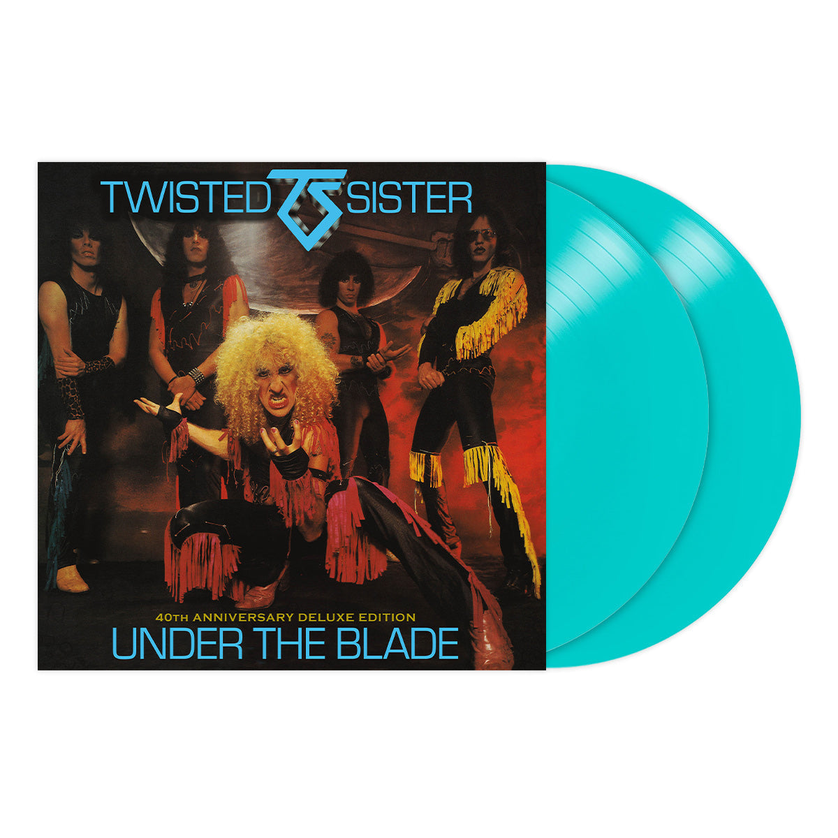TWISTED SISTER ‘UNDER THE BLADE’ 40TH ANNIVERSARY 2LP LTD. - TURQUOISE + DEE SNIDER REACTION FIGURE BUNDLE