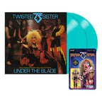 TWISTED SISTER ‘UNDER THE BLADE’ 40TH ANNIVERSARY 2LP LTD. - TURQUOISE + DEE SNIDER REACTION FIGURE BUNDLE