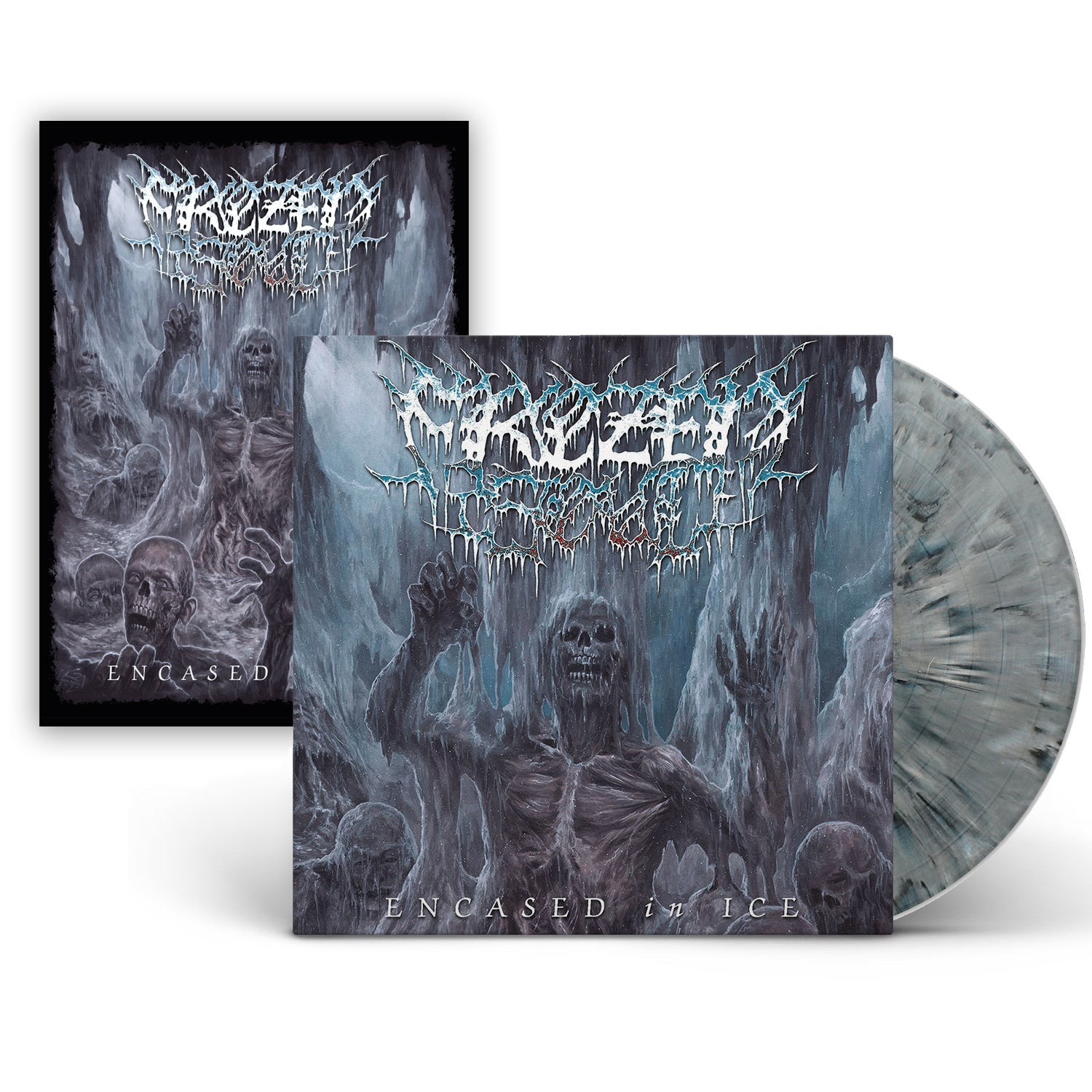 FROZEN SOUL 'ENCASED IN ICE' LP - LTD. 300 - GREY MARBLE