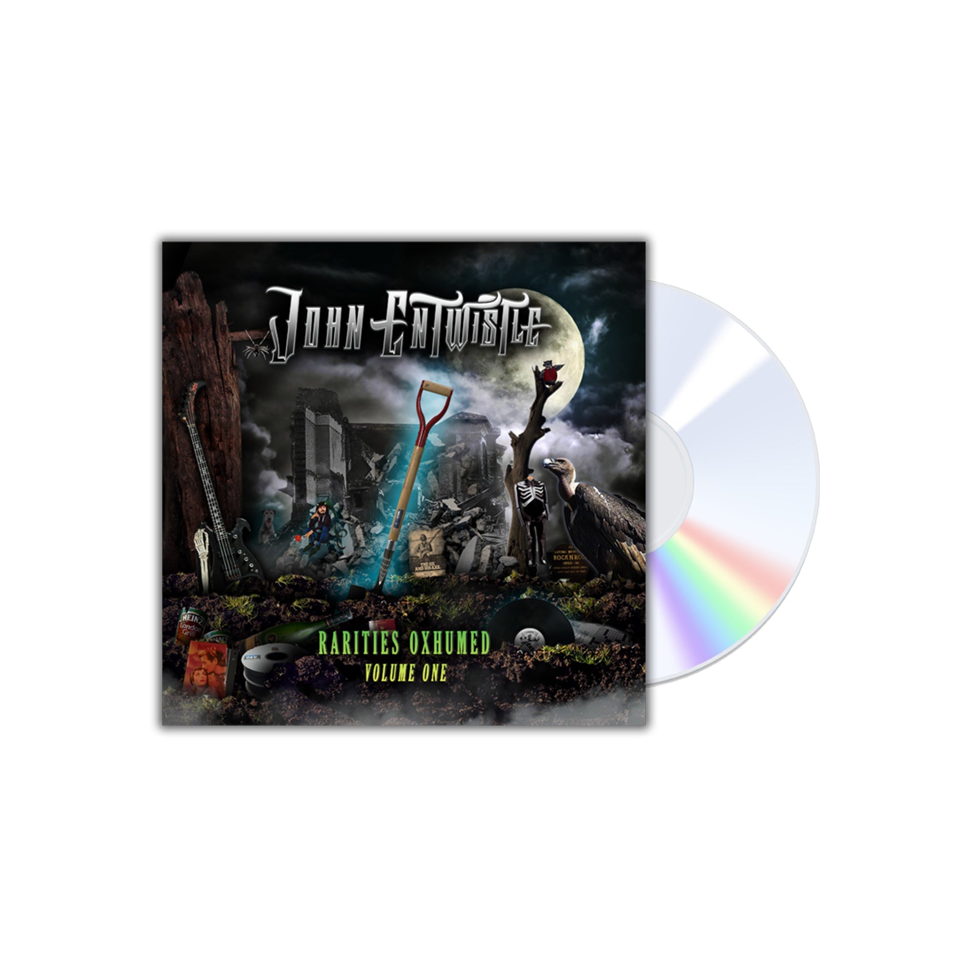 JOHN ENTWISTLE 'RARITIES OXHUMED: VOLUME ONE' CD & 12-PAGE BOOKLET + 2 EXCLUSIVE HAND-NUMBERED ART PRINTS BY JOHN ENTWISTLE