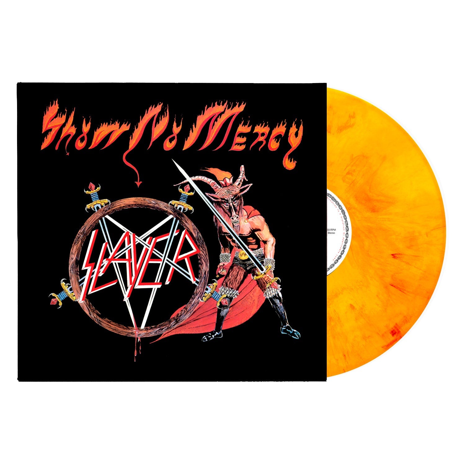 SLAYER 'SHOW NO MERCY' LP - ORANGE/MARBLED