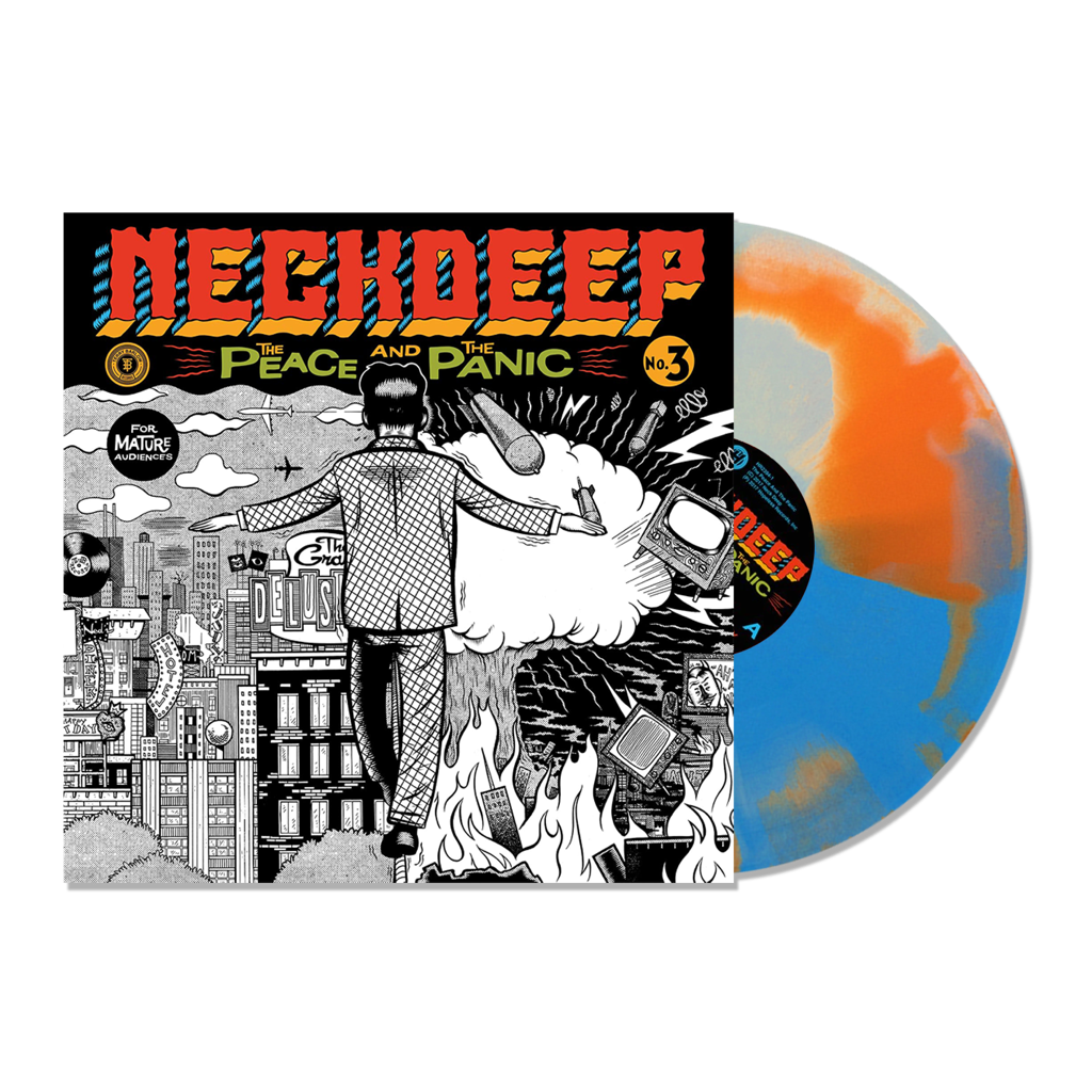 NECK DEEP ‘THE PEACE AND THE PANIC’ LP - EXCLUSIVE - LTD. 300 - WHITE/ORANGE/BLUE/SWIRL