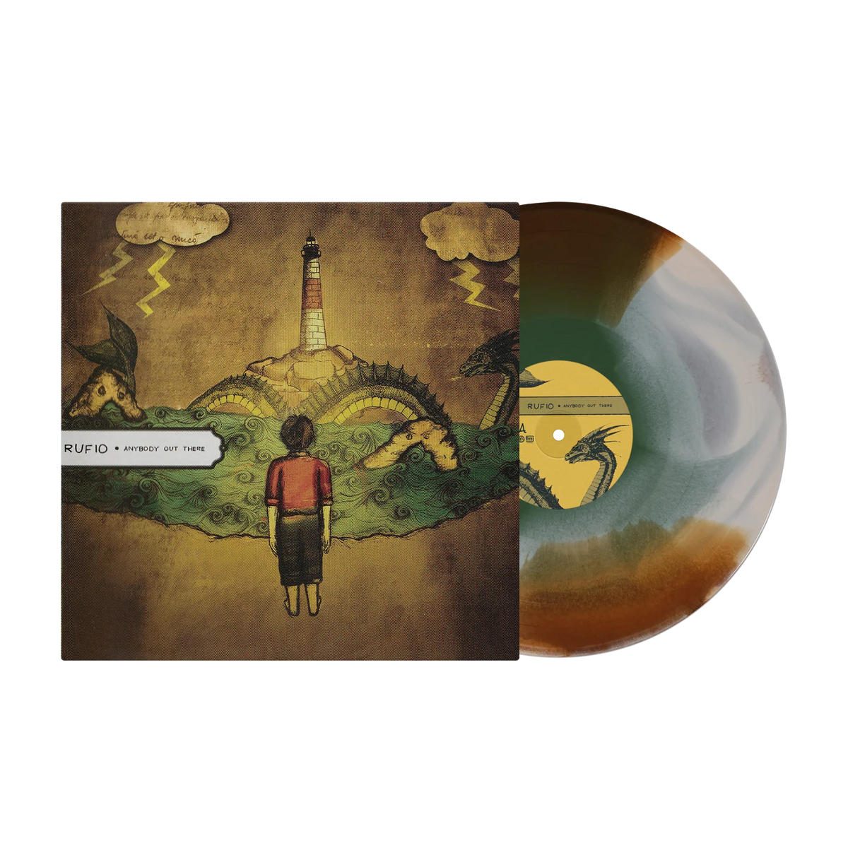RUFIO 'ANYBODY OUT THERE' LP (3 Color A Side/B Side Brown/Bone/Olive Green Vinyl)