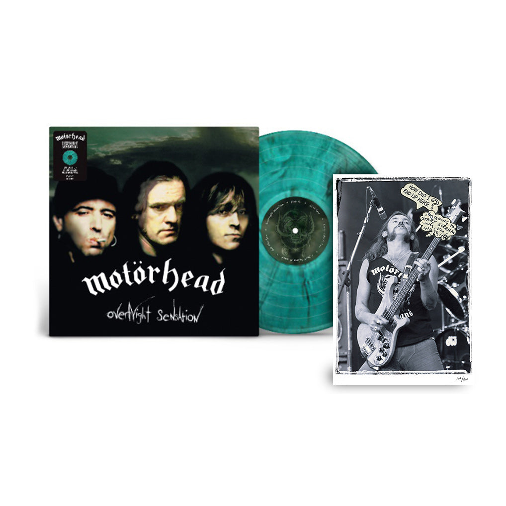 MOTORHEAD ‘OVERNIGHT SENSATION’ LP - LTD. - GREEN SMOKE SPLATTER