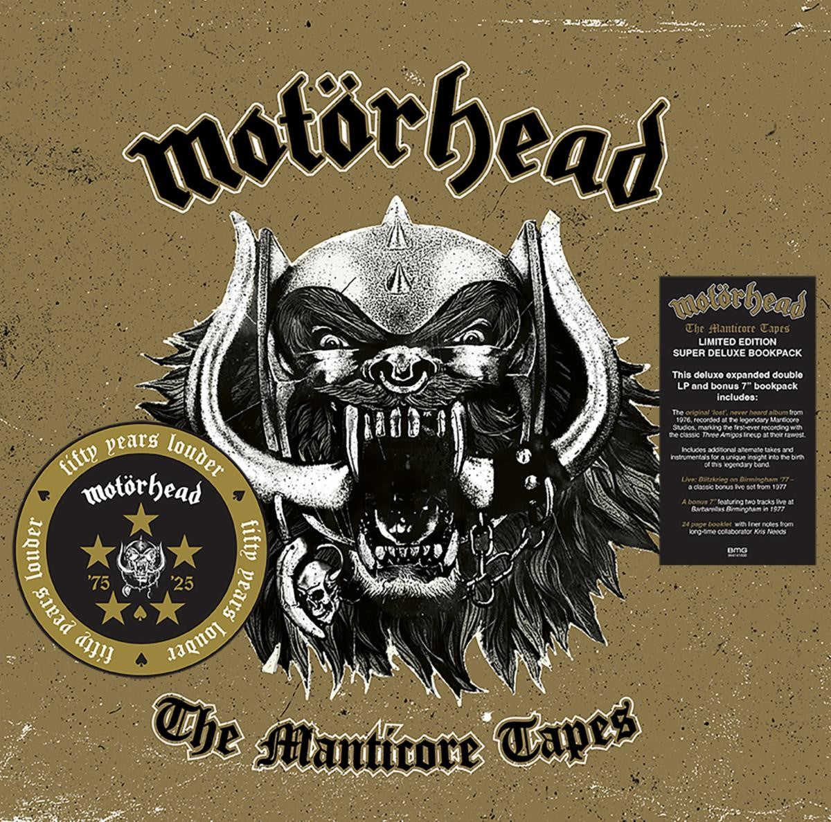 MOTORHEAD 'THE MANTICORE TAPES' 2LP DELUXE BOOKPACK + CLEAR 7" VINYL
