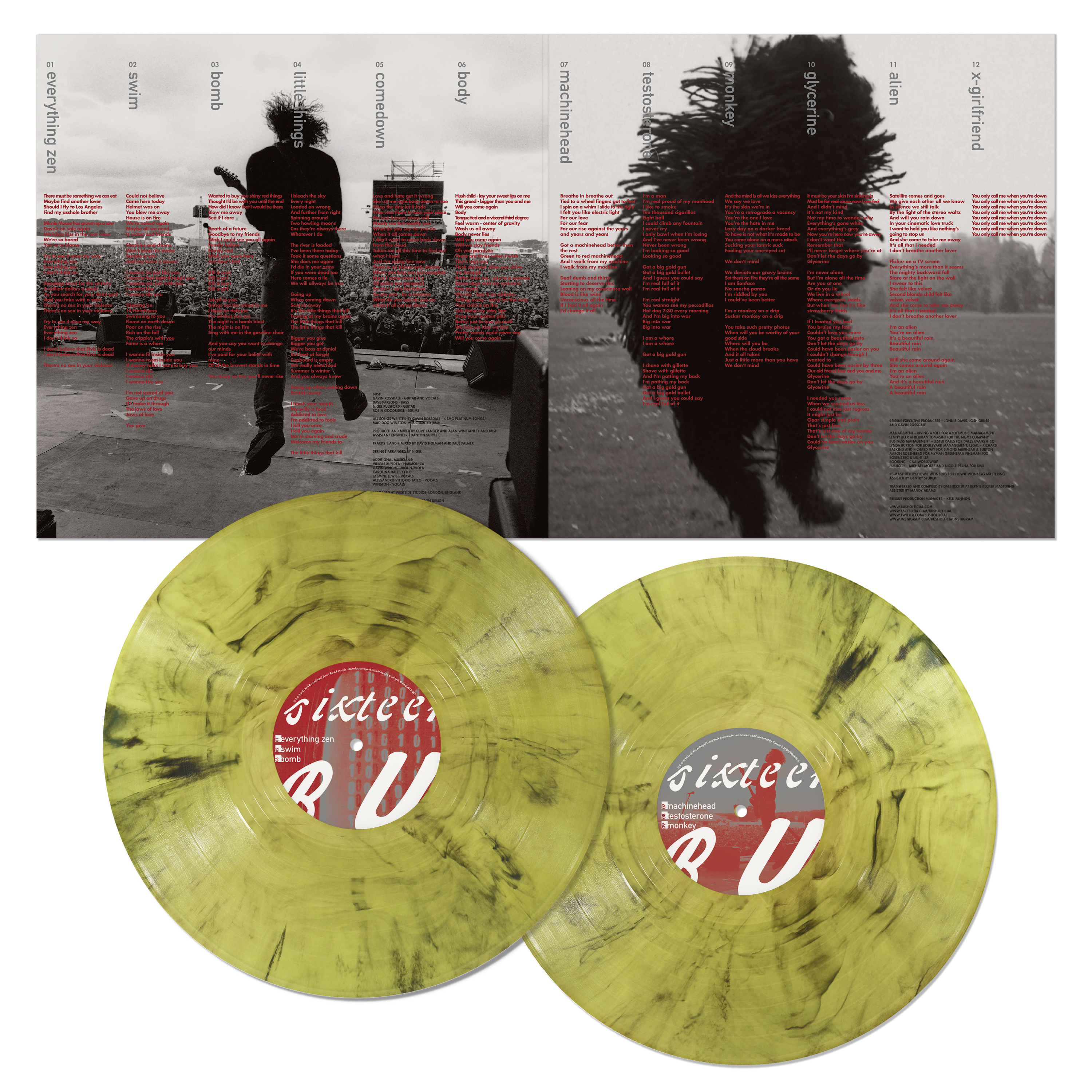 BUSH 'SIXTEEN STONE’ 30TH ANNIVERSARY 2LP - LTD. 500 - HIGHLIGHTER SMOKE