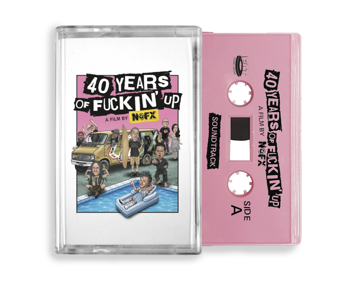 NOFX ‘40 YEARS OF F*CKIN' UP: SOUNDTRACK + SCORE’ CASSETTE (Exclusive – Limited to 250, Light Pink)