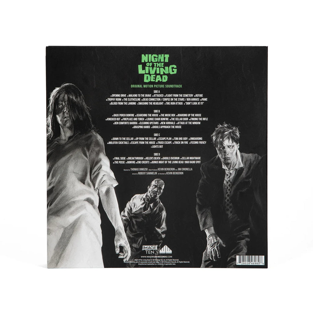 'NIGHT OF THE LIVING DEAD' MOTION PICTURE SOUNDTRACK 50TH ANNIVERSARY EDITION 2LP - GHOUL GREEN/BLUE
