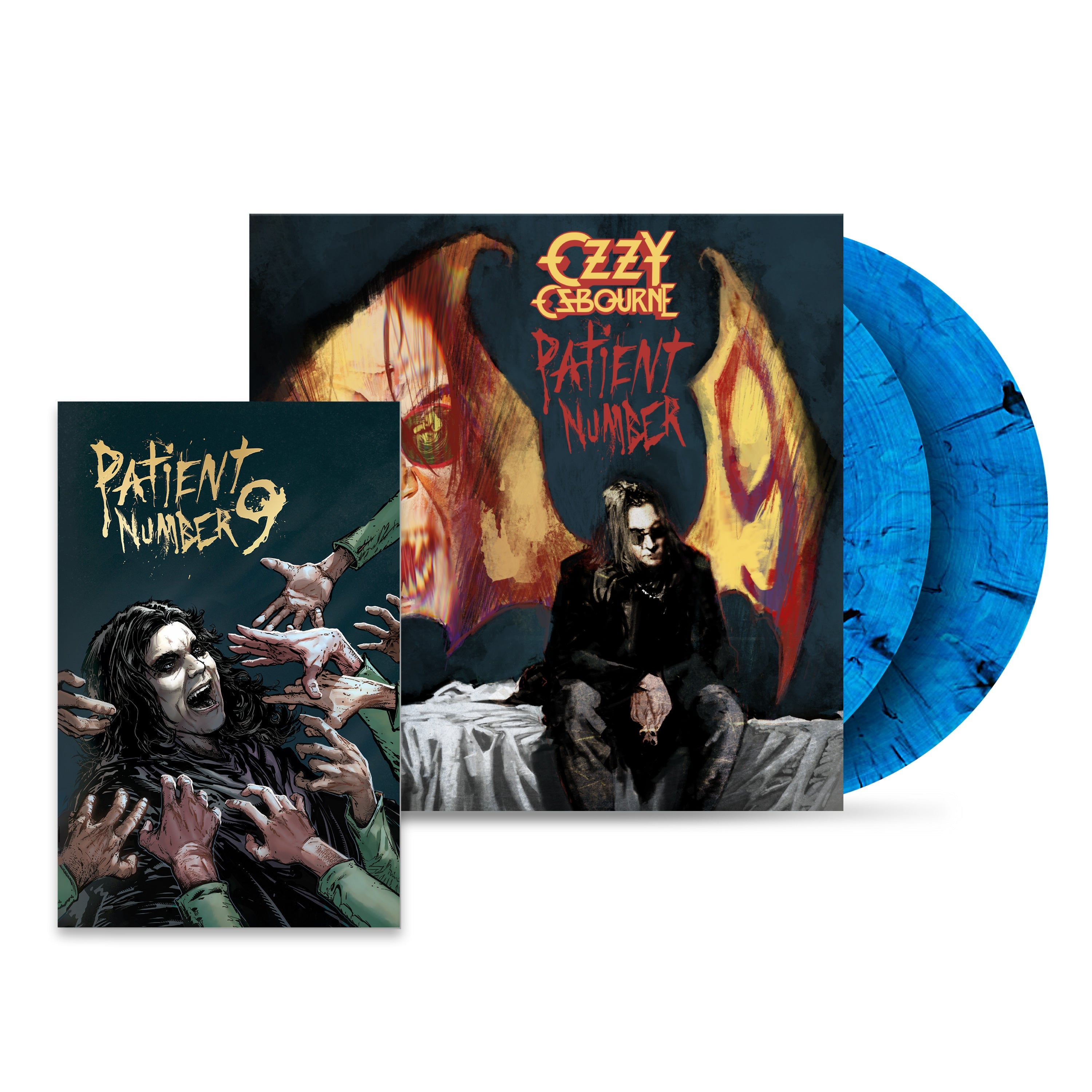 OZZY OSBOURNE 'PATIENT NUMBER 9' 2LP - BLUE/SMOKE + GOLD FOIL COMIC BOOK